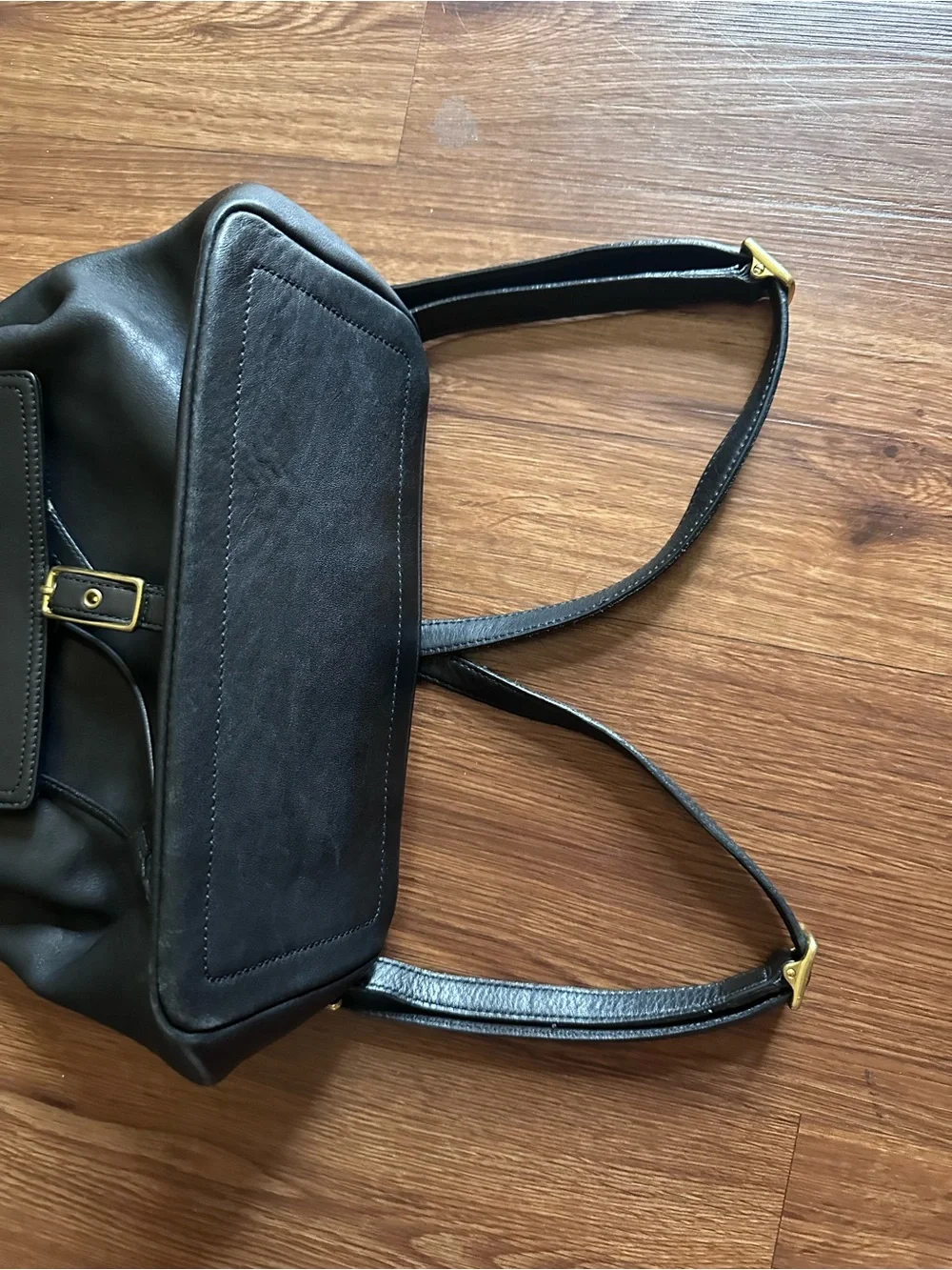Vintage Coach Legacy West Hampton Black Leather Backpack with Gold Hardware